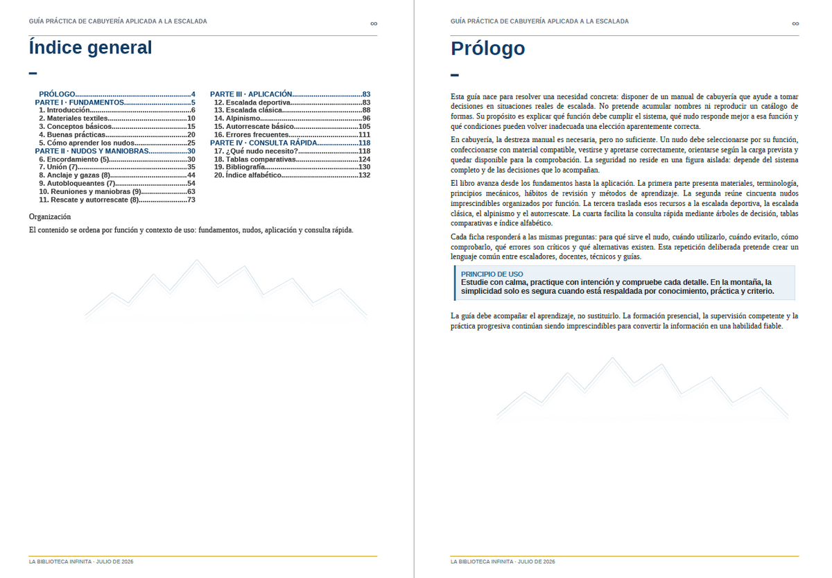 Guía práctica de cabuyería aplicada a la escalada
