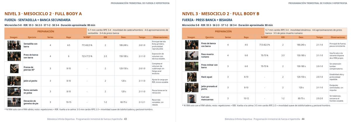 Nivel 3 Mesociclo 2 Full Body A y B